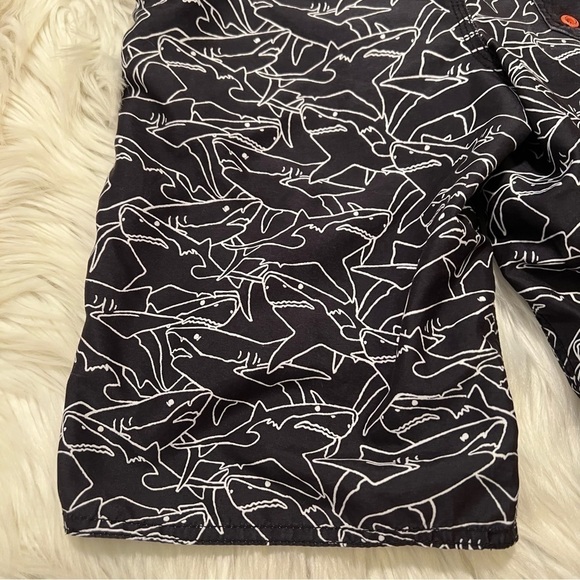 Old Navy Swim Trunks Black White Shark Print - Picture 8 of 11